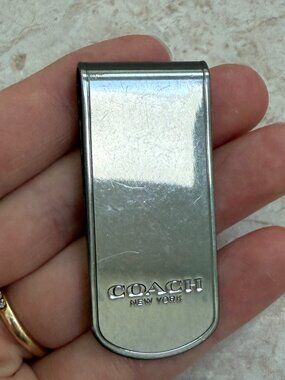 Coach Minimalist Metal Money Clip Silver, Authentic